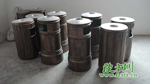  古意盎然，韶關(guān)園林仿銅玻璃鋼垃圾桶